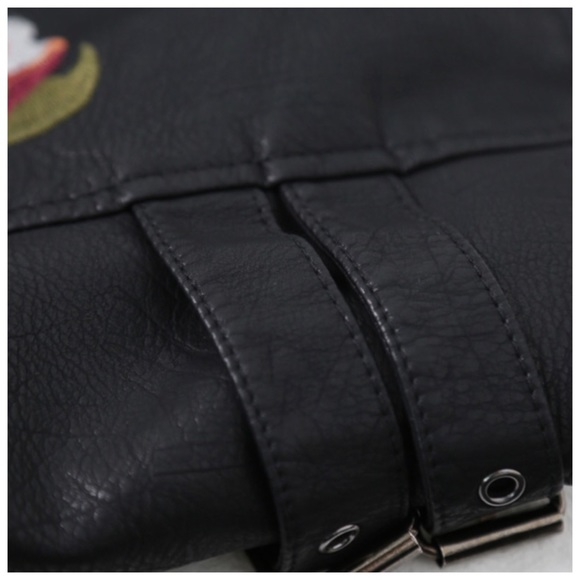 Soft Vegan Leather Embroidery Jacket - Picture 10 of 13